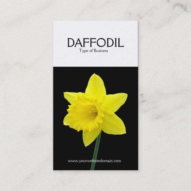 Tarjeta De Visita Daffodil vertical de dos tonos (negro) (Anverso)