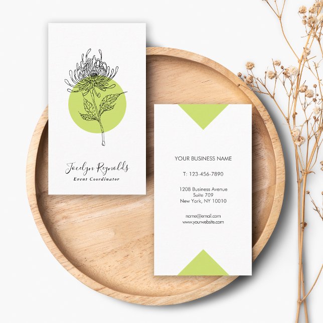 Tarjeta De Visita Dahlia Botánica Sencilla Elegante (Subido por el creador)