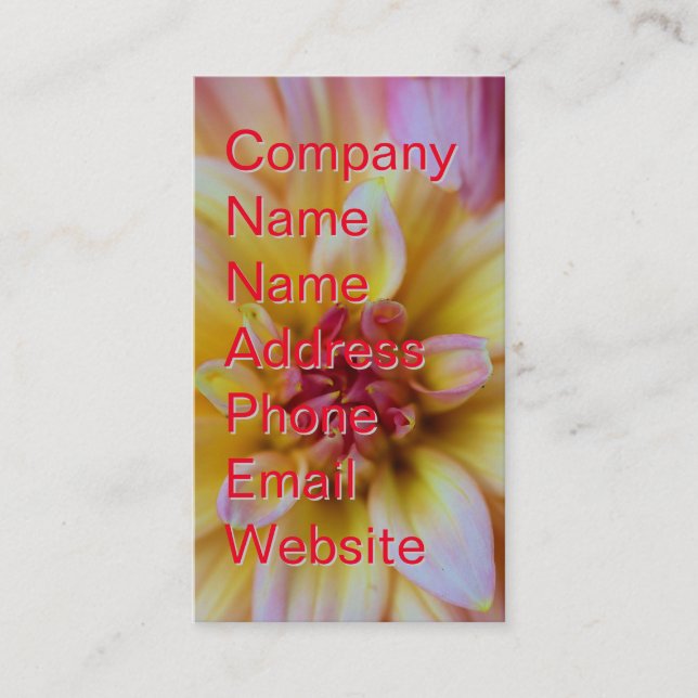 Tarjeta De Visita Dahlia Bud (Anverso)