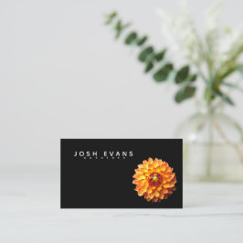 Tarjeta De Visita Dahlia Floral Minimalista US Business Card