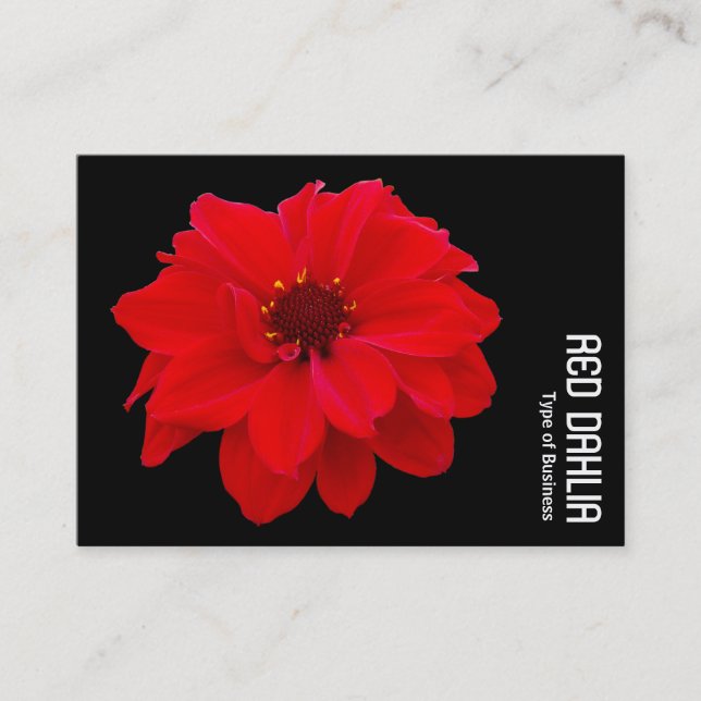 Tarjeta De Visita Dahlia Roja - Negro (Anverso)