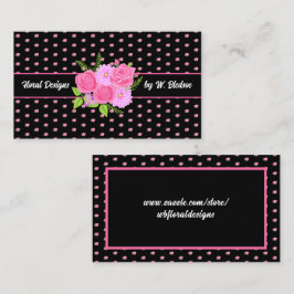 Tarjeta de visita Dahlias y rosas
