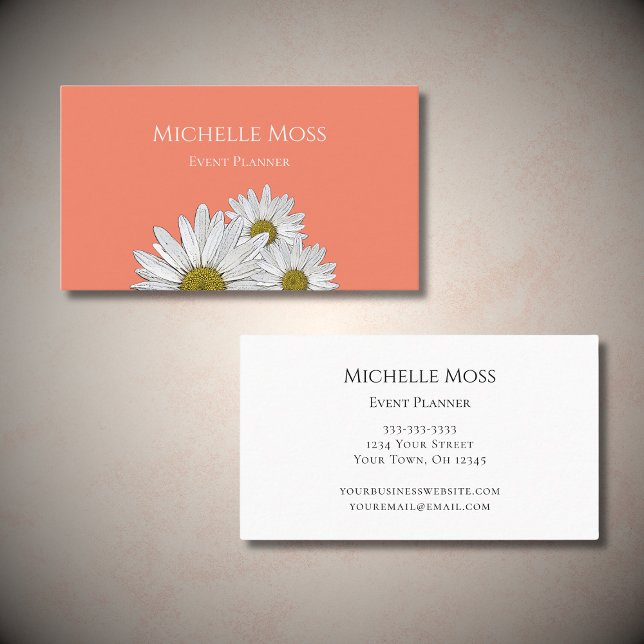 Tarjeta De Visita Daisies moderno Boho de moda botánica (Subido por el creador)