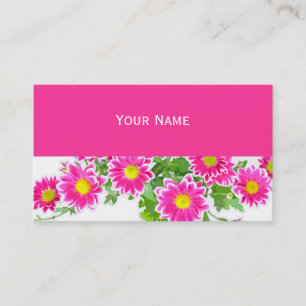 Tarjeta De Visita Daisies rosados / Asters Bouquet + tus ideas