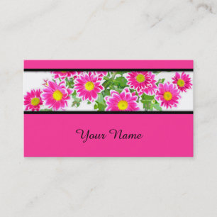Tarjeta De Visita Daisies rosados / Asters Bouquet + tus ideas