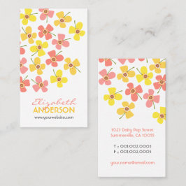 Tarjeta De Visita Daisies rosados dulces Pop Summer Flowers Whimsica