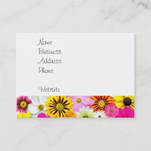 Tarjeta De Visita Daisios de flores blancas rosadas de bonito