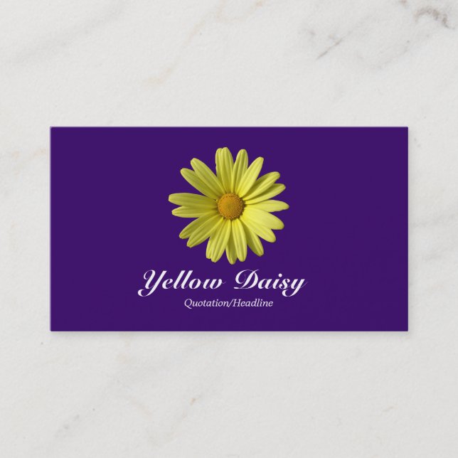 Tarjeta De Visita Daisy Amarillo - Púrpura Profundo (Anverso)