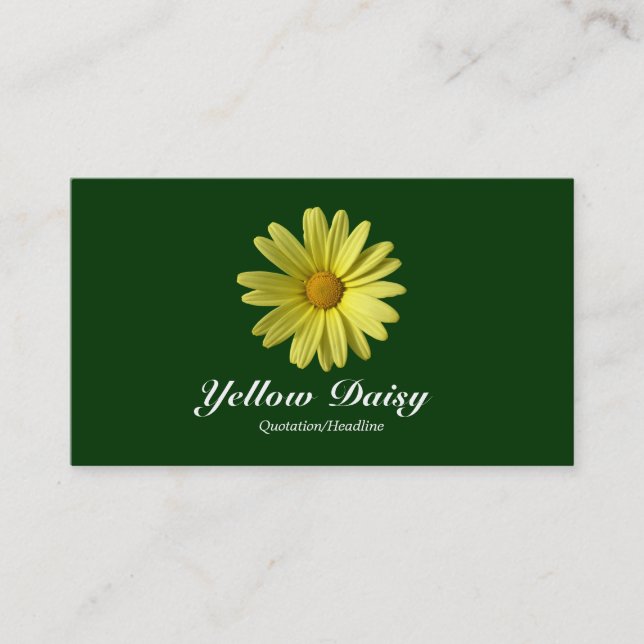Tarjeta De Visita Daisy amarillo - Verde oscuro (Anverso)