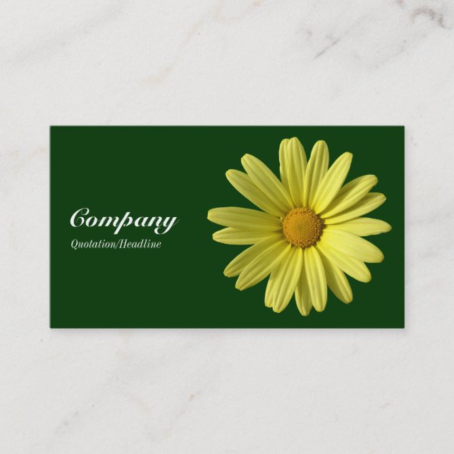 Tarjeta De Visita Daisy amarillo - Verde oscuro 003300 (Anverso)