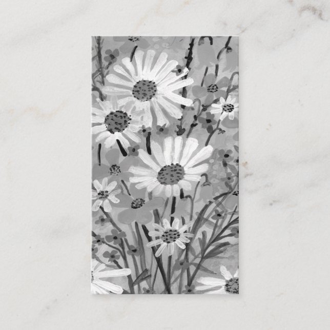 Tarjeta De Visita Daisy Bouquet Elegante Moda Floral (Anverso)