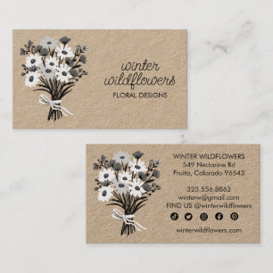 Tarjeta De Visita Daisy Bouquet Elegante y Encantador Iconos Sociale