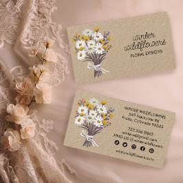 Tarjeta De Visita Daisy Bouquet Elegante y Encantador Iconos Sociale