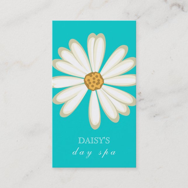 Tarjeta De Visita Daisy Business Card Turquoise Blue (Anverso)