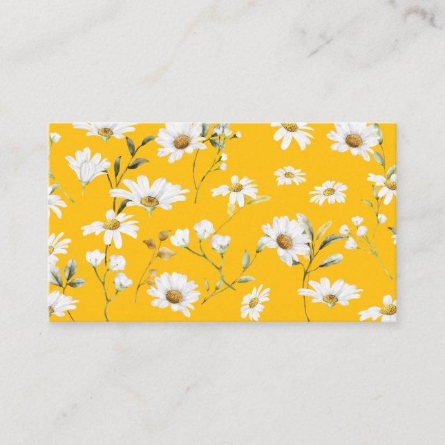 Tarjeta De Visita Daisy de firma de guión amarillo (Anverso)