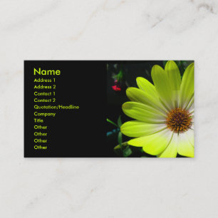 Tarjeta De Visita Daisy Flower Fluorescente Yellow Business Card