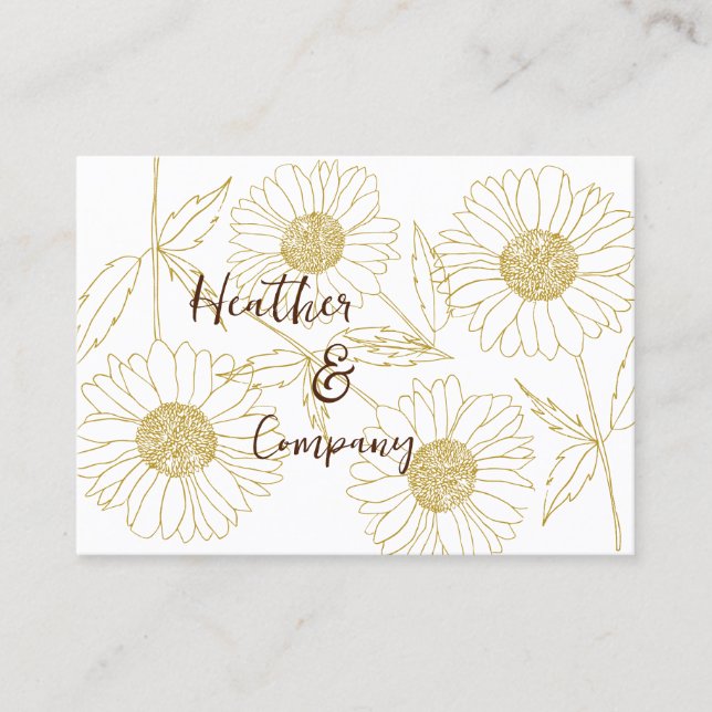 Tarjeta De Visita Daisy Sun de Farmhouse personalizado (Anverso)