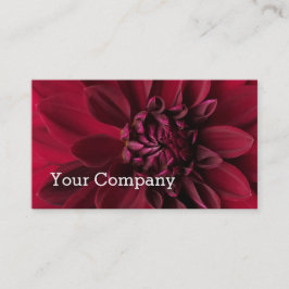 Tarjeta De Visita Dalia roja moderna fresca floral