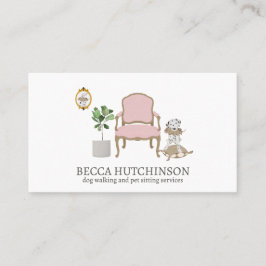 Tarjeta De Visita Dalmación Perro Sentado Mascota Sitter acuarela