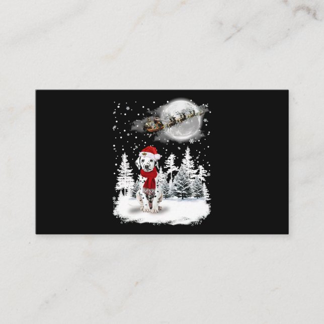 Tarjeta De Visita Dalmatian Sobre Navidades De Nieve Encendiendo A S (Anverso)