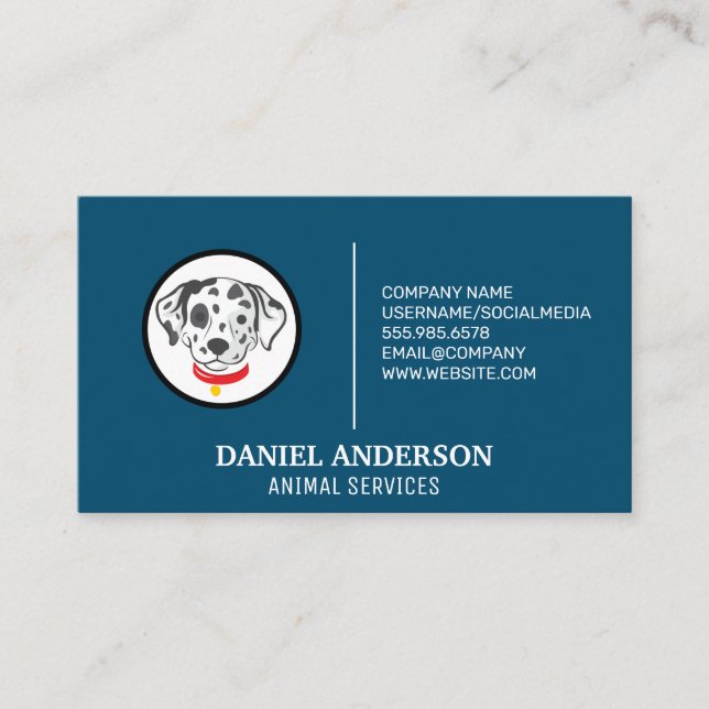 Tarjeta De Visita Dalmatiano | Perro visto (Anverso)