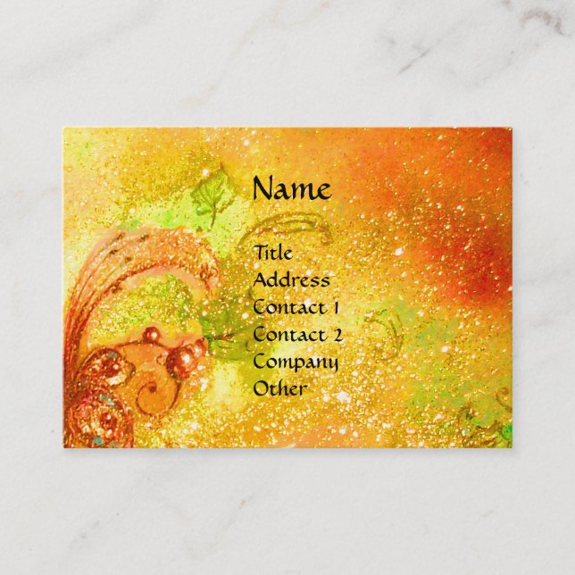 Tarjeta De Visita DAMA CON MÁSCARA EN LA NOCHE, Paracaídas Amarillo  (Anverso)