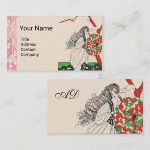 Tarjeta De Visita DAMA CON UMBRELLA Art Deco Belleza Pelo de Moda