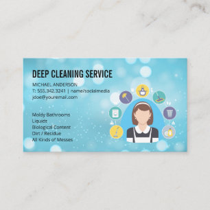Tarjeta De Visita Dama de limpieza   Iconos de servicios de limpieza