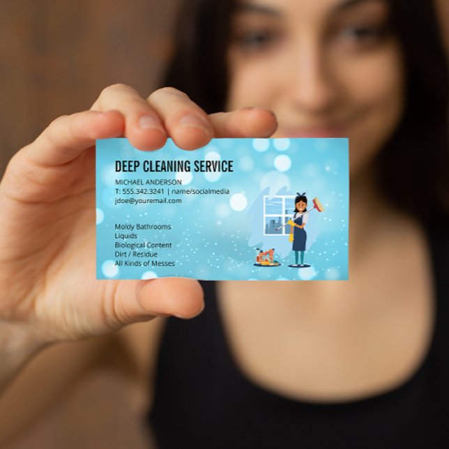 Tarjeta De Visita Dama de limpieza | Servicio de limpieza (Subido por el creador)