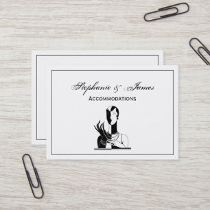 Tarjeta De Visita Dama Vintage Art Deco con Perlas Negro Transp