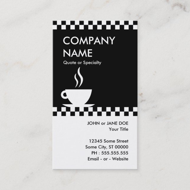 Tarjeta De Visita damas de café retro (Anverso)