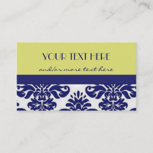 Tarjeta De Visita Damasco amarillo y azul