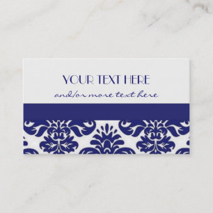 Tarjeta De Visita Damasco azul&blanco