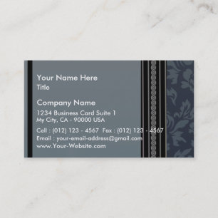 Tarjeta De Visita Damasco azul claro elegante