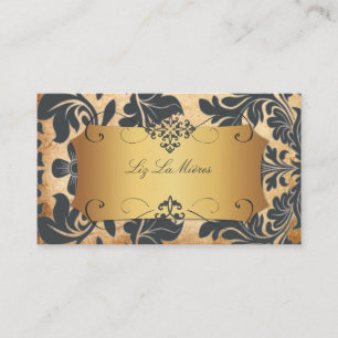 Tarjeta De Visita Damasco barroco vintage de PixDezines