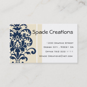 Tarjeta De Visita Damasco beige elegante - modificado para