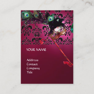 Tarjeta De Visita Damasco blanco y negro de MASQUERADE FIESTA