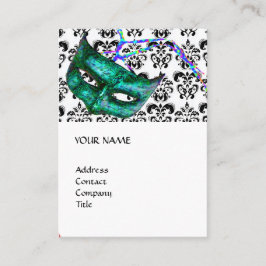 Tarjeta De Visita Damasco blanco y negro de MASQUERADE FIESTA