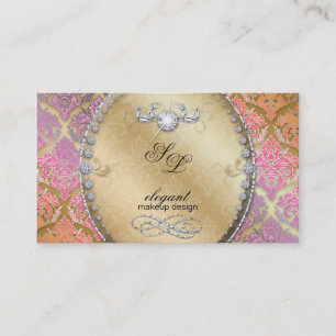 Tarjeta De Visita Damasco Bling Guay del artista de maquillaje de la