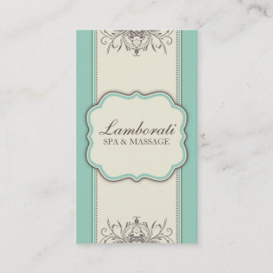Tarjeta De Visita Damasco con motivos florales Elegante estilo moder