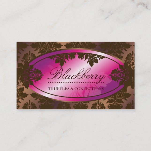 Tarjeta De Visita damasco de 311-Sweet Blackberry ChocolateTruffle (Anverso)