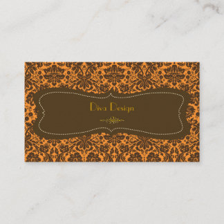 Tarjeta De Visita damasco de encaje barroco /faux dorado/castaño mar