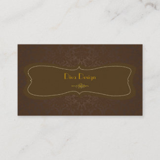 Tarjeta De Visita damasco de encaje barroco /faux dorado/castaño mar