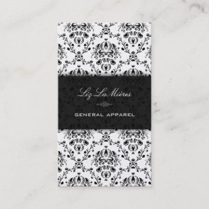 Tarjeta De Visita Damasco de época de PixDezines Black Dolcè