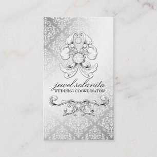 Tarjeta De Visita damasco de lujo del diamante 311-Silver