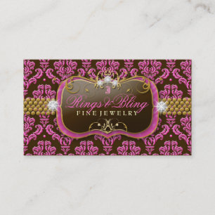 Tarjeta De Visita Damasco de oro de Bling del chocolate de la