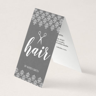 Tarjeta De Visita Damasco de pelo (gris)