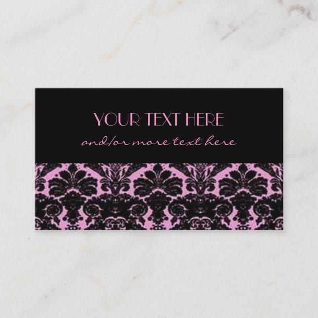 Tarjeta De Visita Damasco de Pink&Black (Anverso)