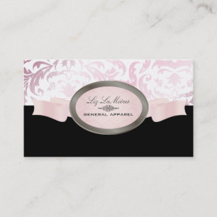 Tarjeta De Visita Damasco de PixDezines Negro, Rosa, Céline Blanco