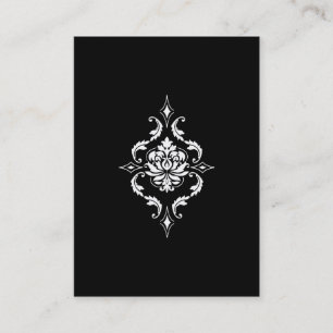 Tarjeta De Visita Damasco del diamante, blanco en negro